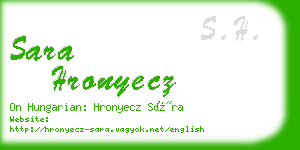 sara hronyecz business card